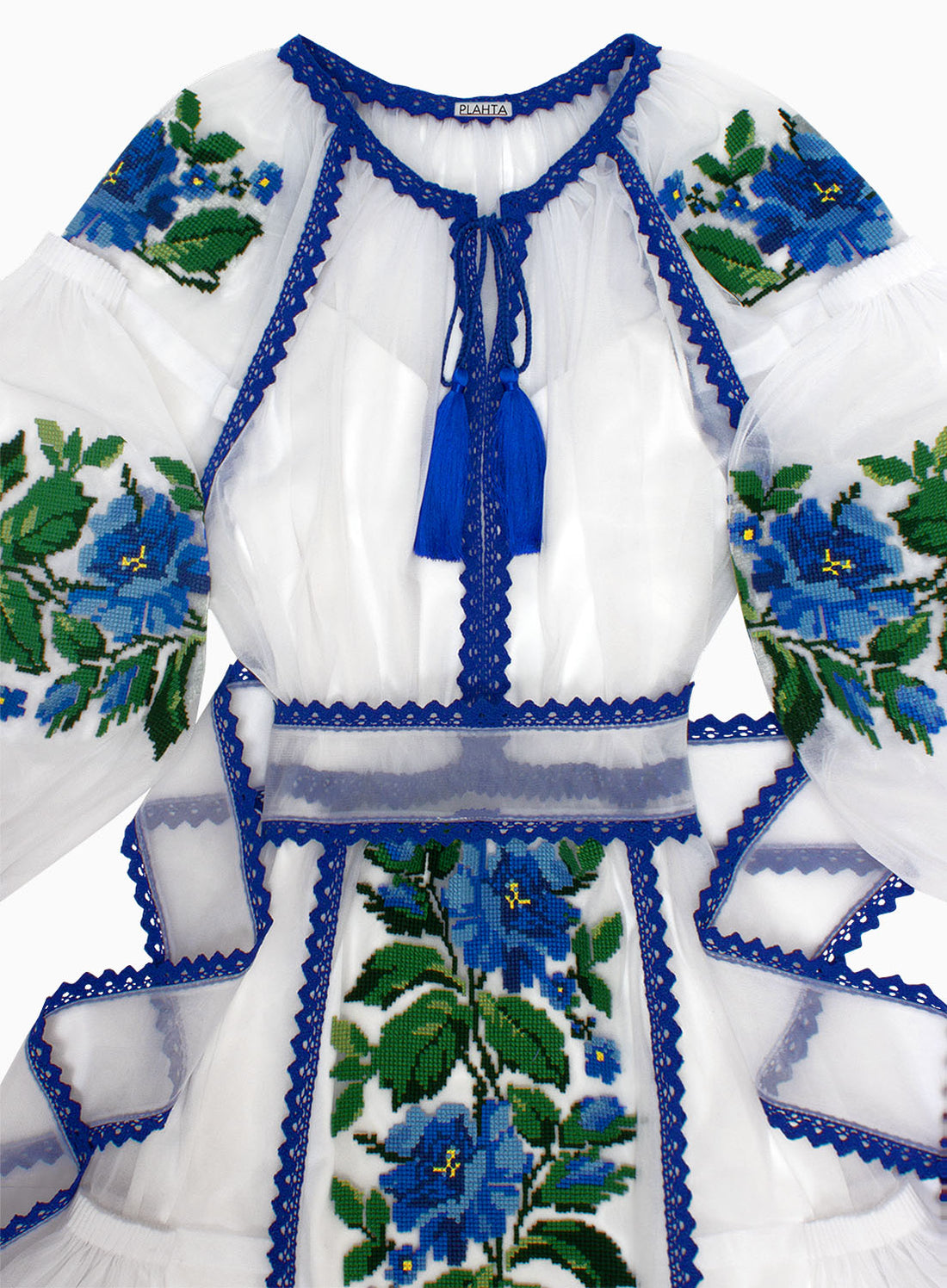 Long Embroidered Dress "Flower Waterfall"