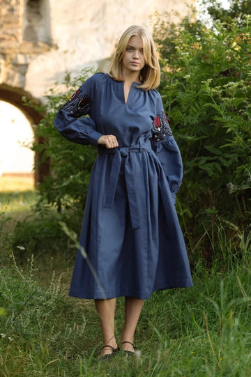 Dress With Embroidered Flowers