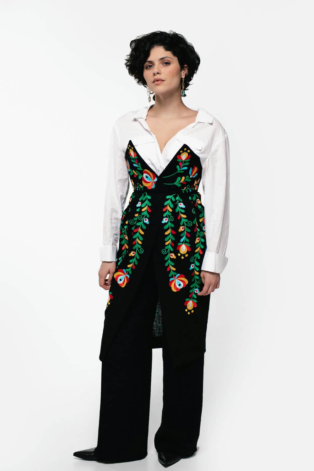 Belt-Corset "Cheremosh" Black Ornament