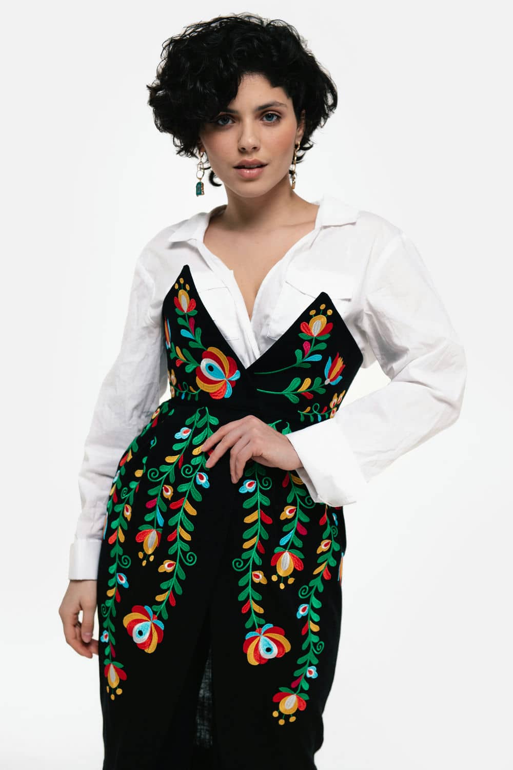 Belt-Corset "Cheremosh" Black Ornament