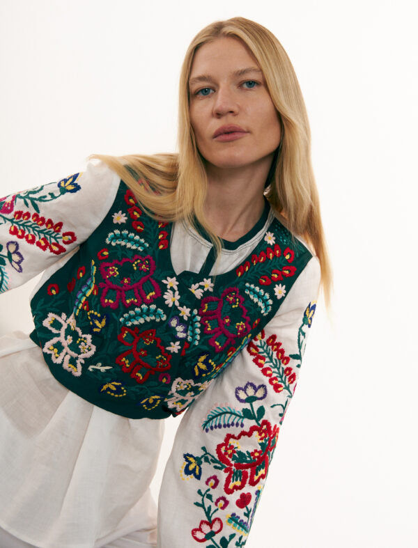 Blouse With Colorful Designer Embroidery "Opillya" Ornament