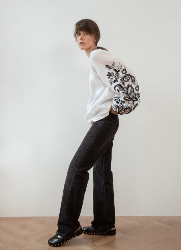 Blouse With Embroidery On The Sleeves "Pomegranate Vine" Ornament