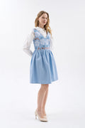 Blue Sundress With Floral Embroidery Ornament
