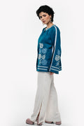 Boho Style Embroidery Turquoise 