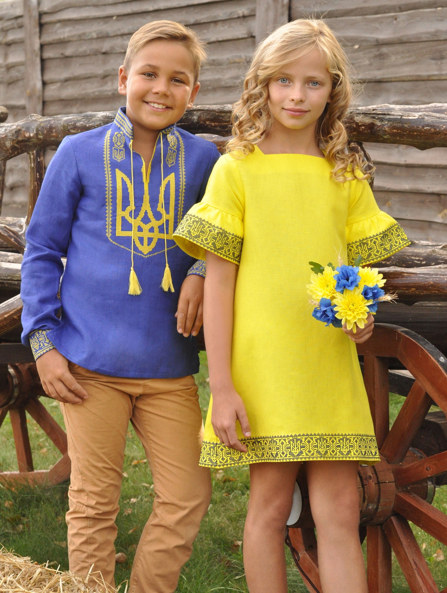 Embroidered Dress With Ukrainian Symbols Ornament
