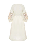 Ethnic Dress In Milky Color With Delicate Accents Ornament