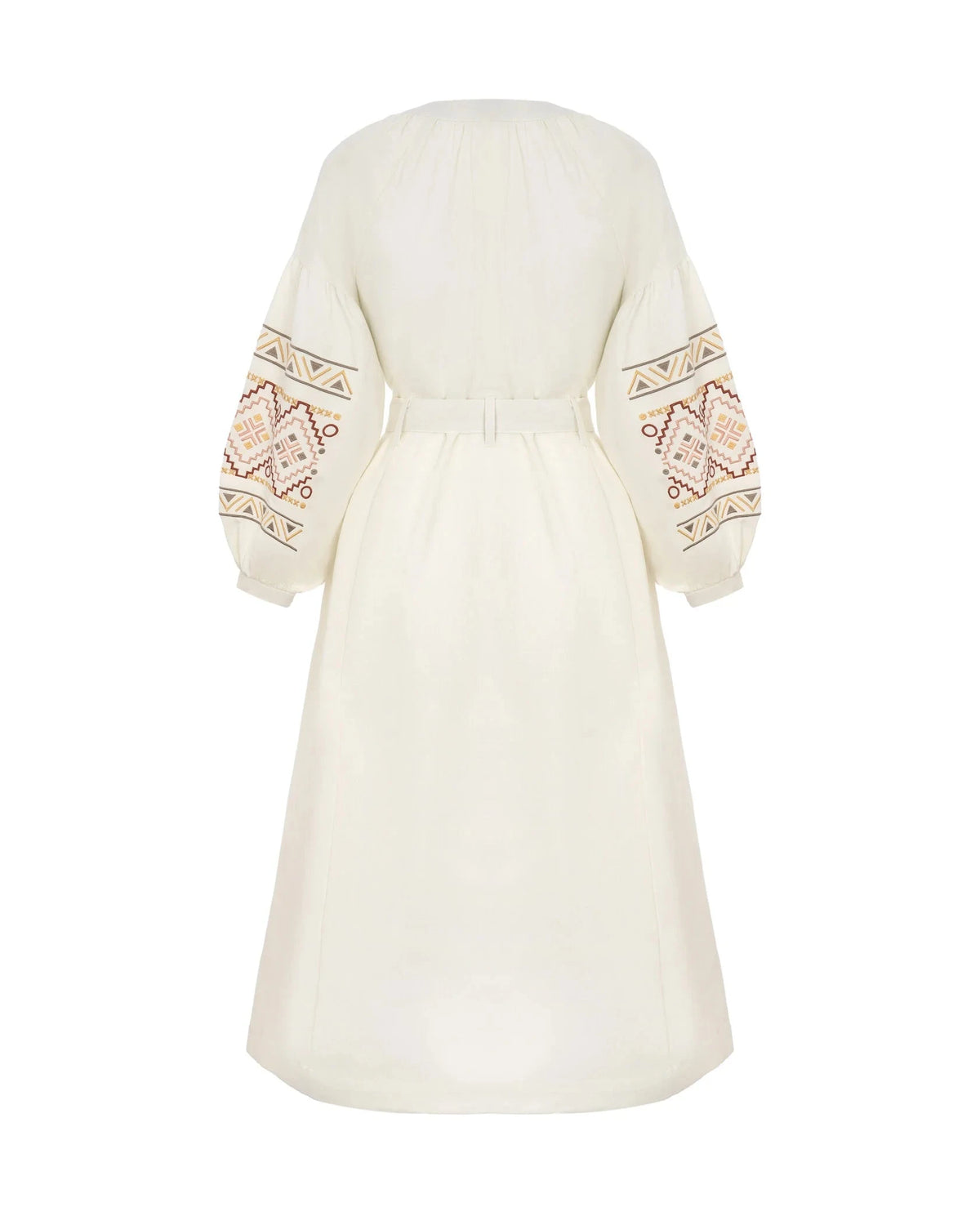 Ethnic Dress In Milky Color With Delicate Accents Ornament