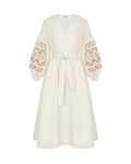 Ethnic Dress In Milky Color With Delicate Accents Ornament