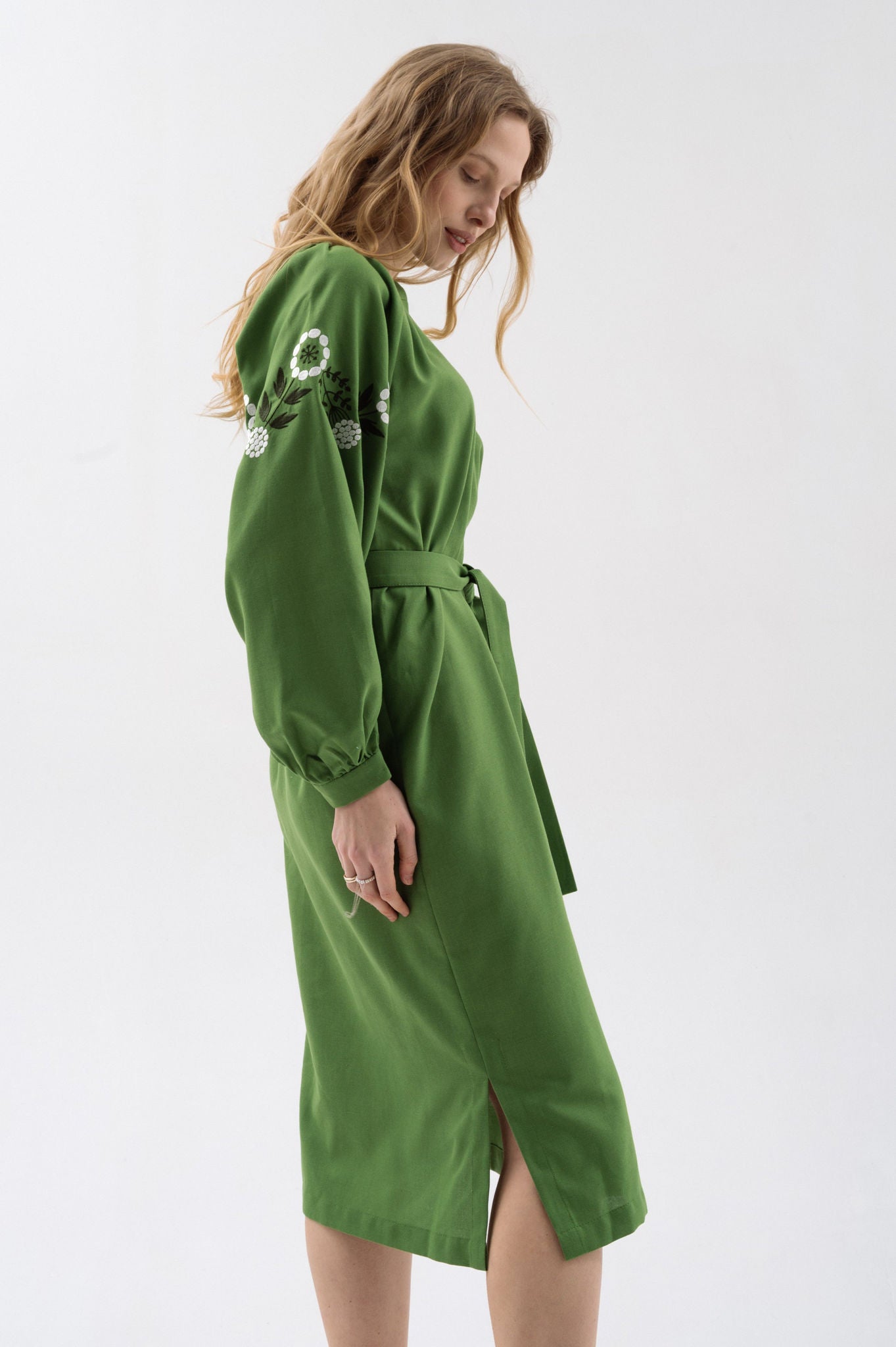 Ethnic Dress With Flower Motif Ornament