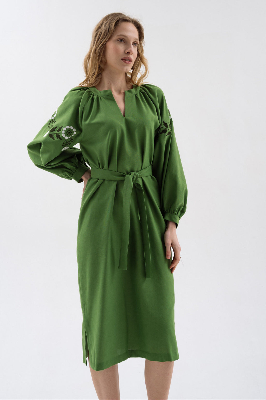 Ethnic Dress With Flower Motif Ornament