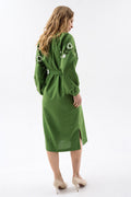 Ethnic Dress With Flower Motif Ornament