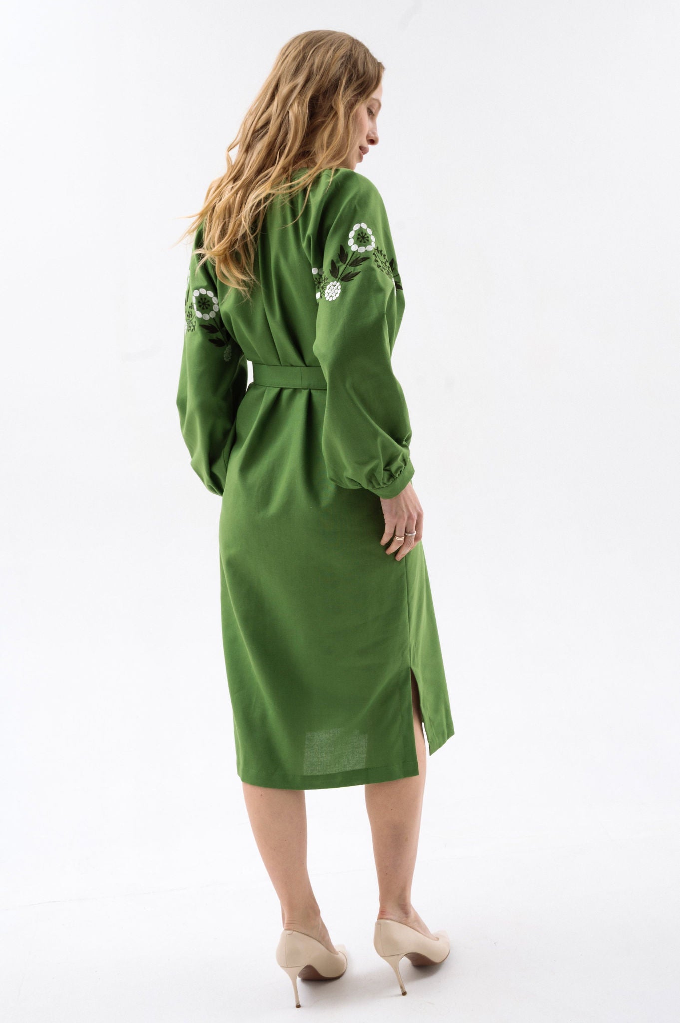 Ethnic Dress With Flower Motif Ornament