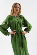 Ethnic Dress With Flower Motif Ornament
