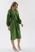 Ethnic Dress With Flower Motif Ornament
