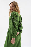 Ethnic Dress With Flower Motif Ornament