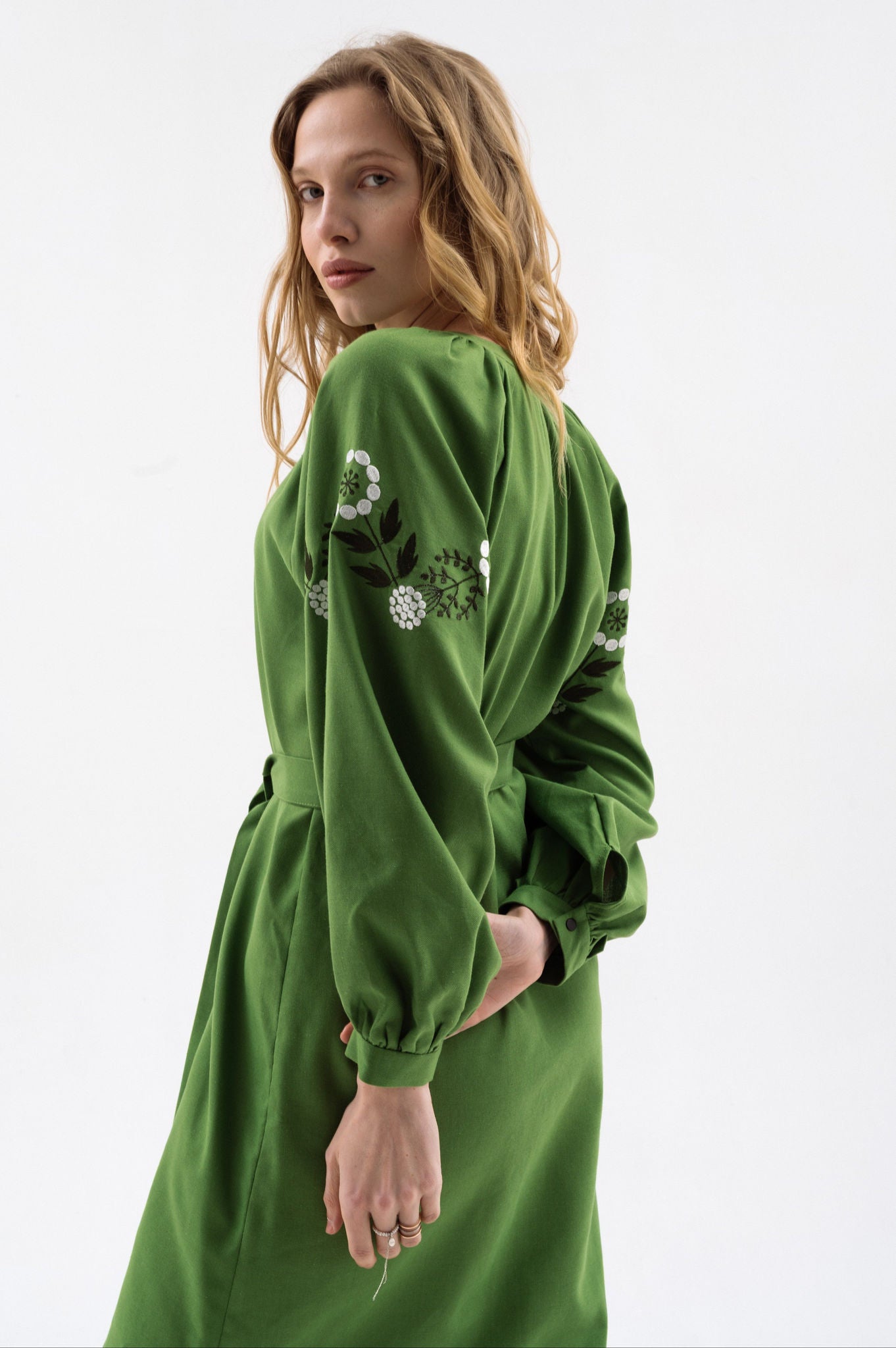 Ethnic Dress With Flower Motif Ornament