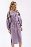 Lilac Dress With Delicate Embroidered Detail Ornament