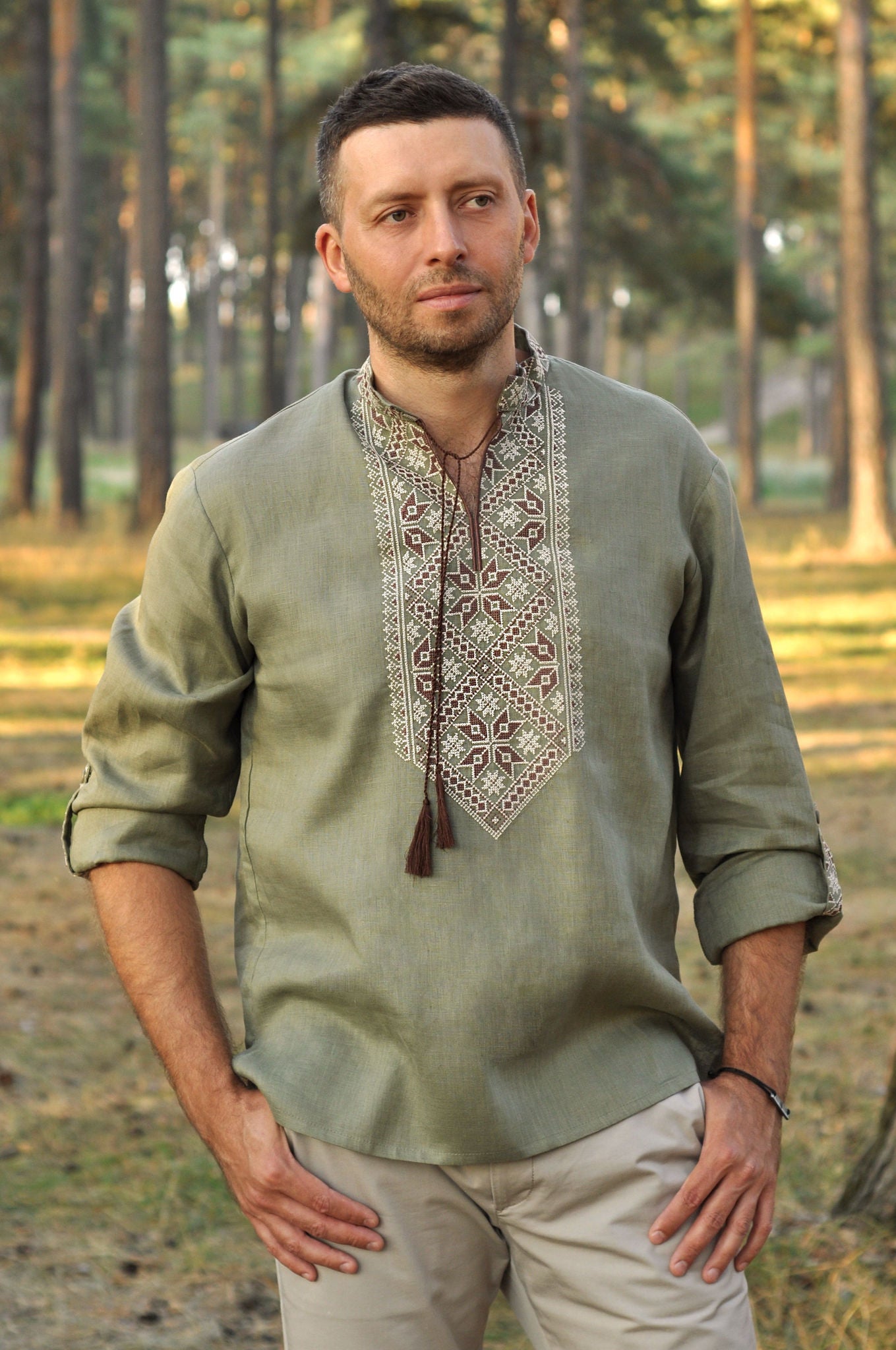 Men's Embroidery In Military Style Ornament