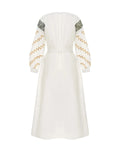Milk Dress With Ethnic Ornament Ornament