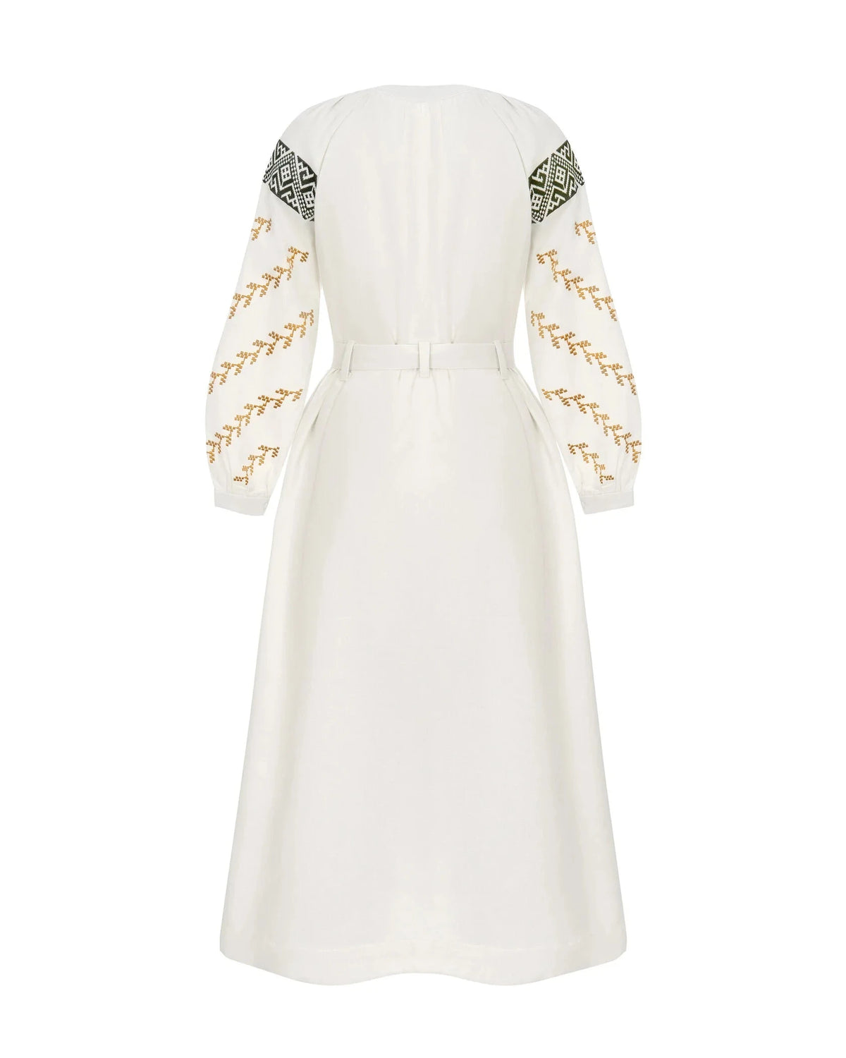 Milk Dress With Ethnic Ornament Ornament
