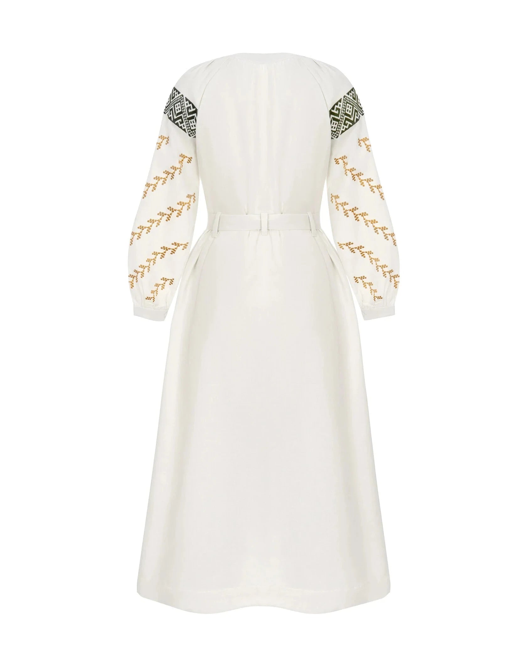 Milk Dress With Ethnic Ornament Ornament