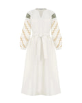 Milk Dress With Ethnic Ornament Ornament
