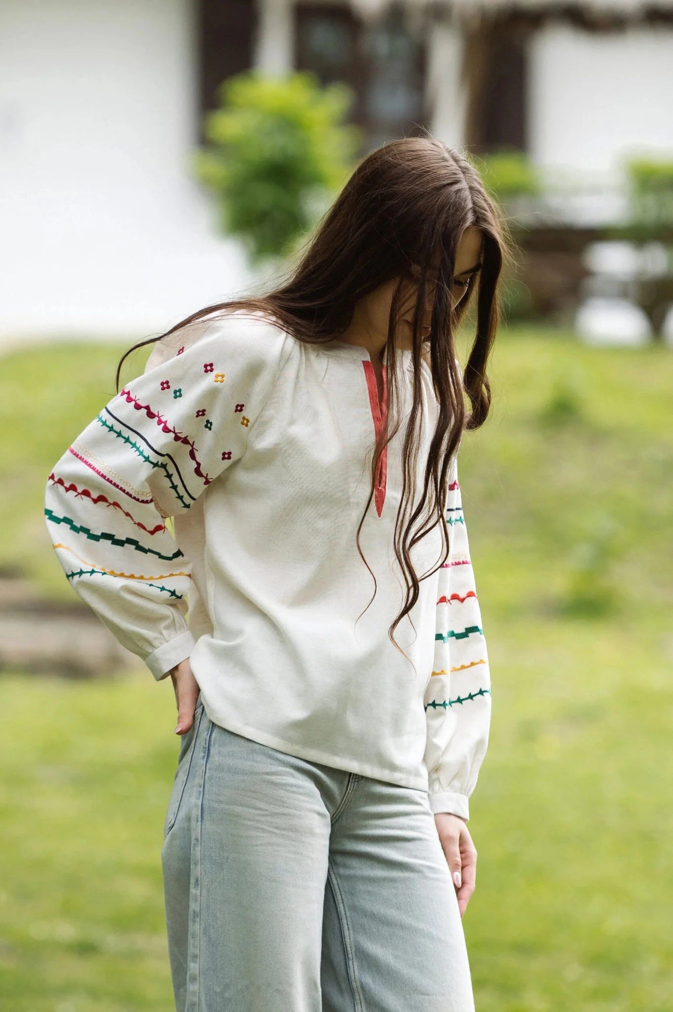 Milk Embroidery With Bright Ethnic Ornaments Ornament