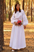 Wedding Dress with Delicate Lace Embroidery Ornament