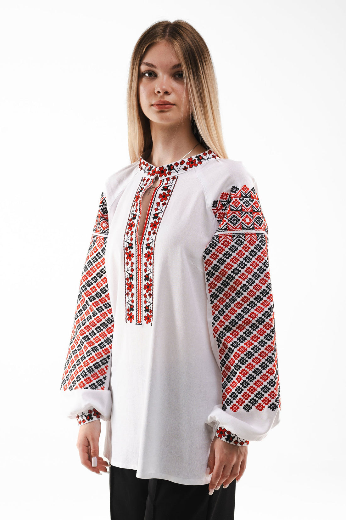 Women's Embroidered Shirt "Frankivsk" With Ornament White Ornament